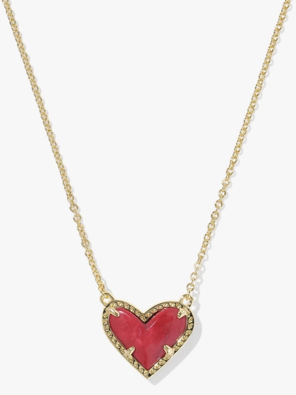 NWT Kendra Scott Ari Heart Necklace- red magnesite